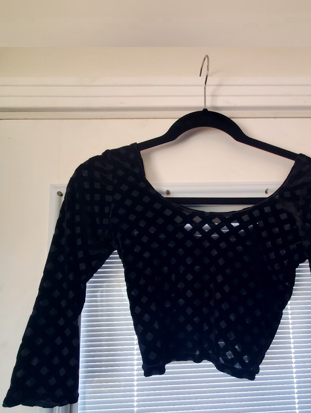 Blackmilk Clothing Burned Velvet Diamond 3/4 Crop
